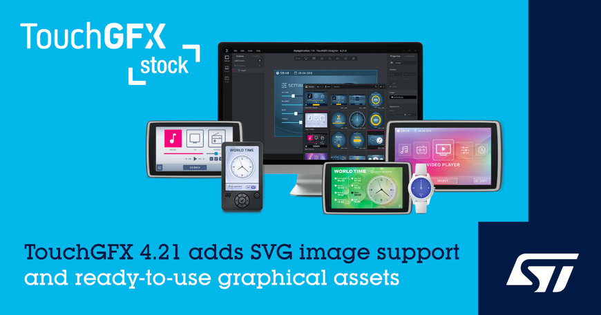 STMicroelectronics eases and accelerates user-interface design on STM32 MCUs with new TouchGFX Stock